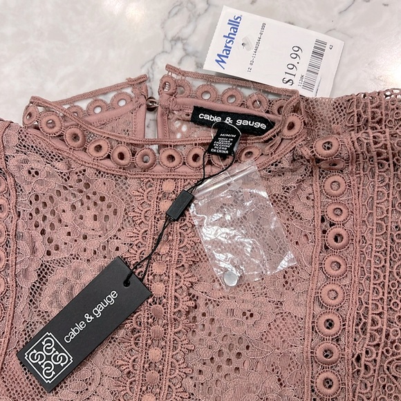 *NWT* Cable & Gauge Lace Long Sleeve Top 🎀 NWT Size Medium - Picture 5 of 8